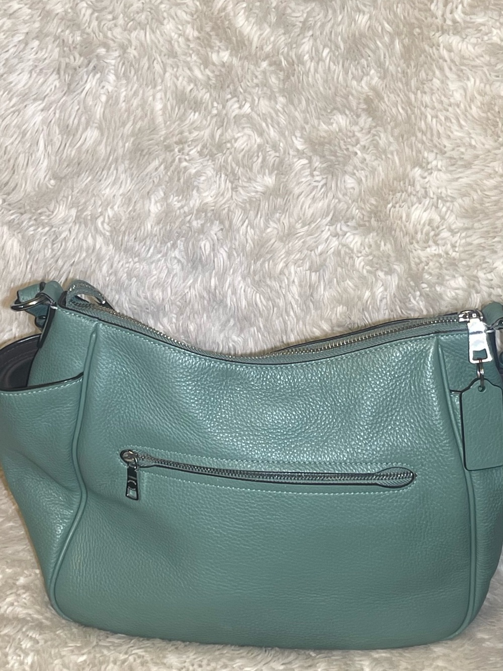 Coach Pebbled Leather Rori Shoulder Bag in Mint Green - Picture 7 of 10